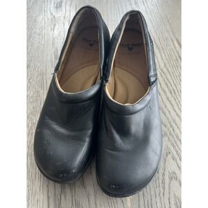 Nurse Mates Breyer Slip On Clog Women's Size 9 Black Leather